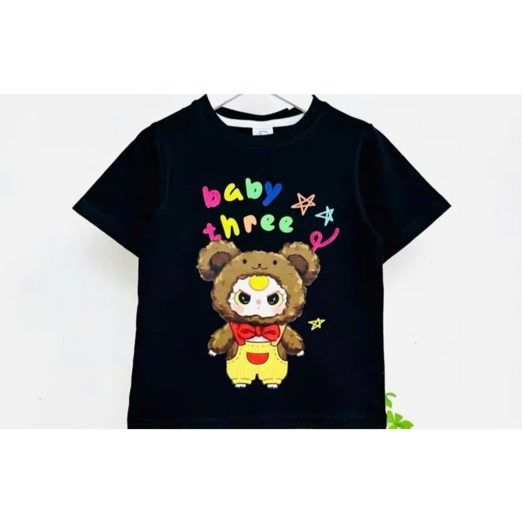 ÁO CỘC TAY BABY THREE NÂU CHO BÉ TRAI VA GÁI