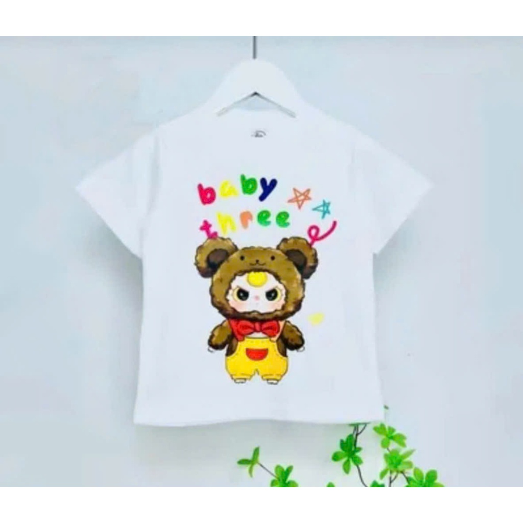 ÁO CỘC TAY BABY THREE NÂU CHO BÉ TRAI VA GÁI