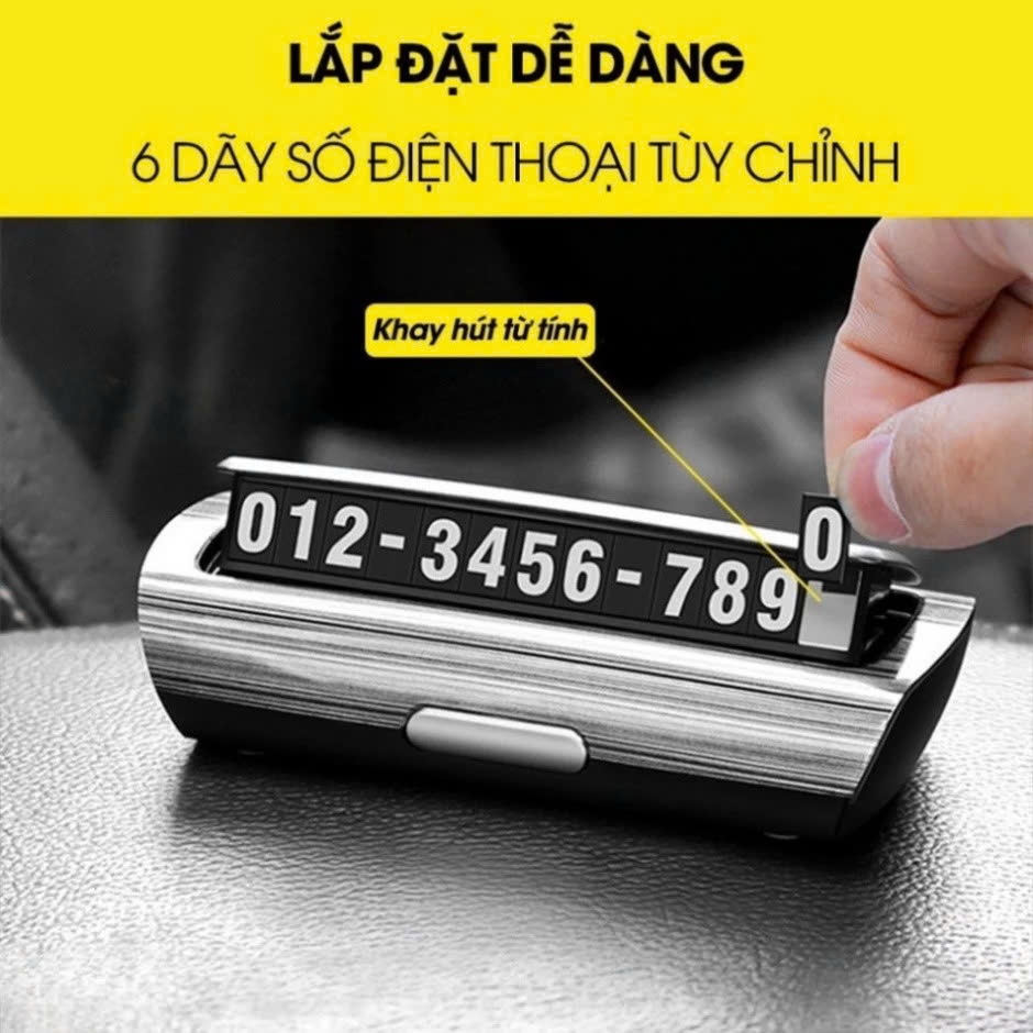 Bảng số điện thoại để xe ô tô cao cấp vân gỗ, vân đá, kẻ ghi, đen trơn bảng số điện thoại gắn trên taplo ô tô