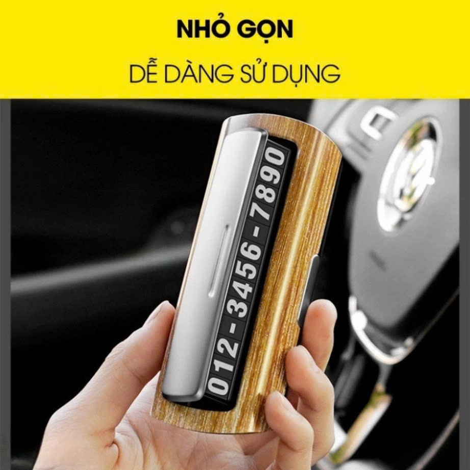 Bảng số điện thoại để xe ô tô cao cấp vân gỗ, vân đá, kẻ ghi, đen trơn bảng số điện thoại gắn trên taplo ô tô