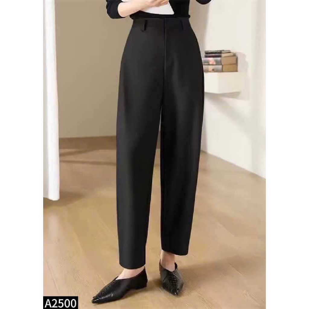 Quần baggy lưng cao chất cotton co giãn chuẩn form A2500