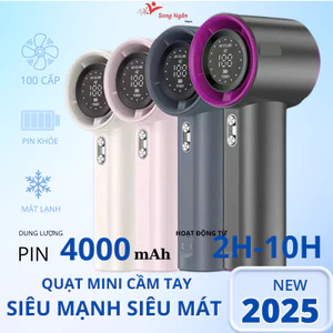 Quạt Turbo Jet 4000 mAh có thể sạc cầm tay di động gió mạnh tốc độ cao 100 vòng/phút quạt cầm tay