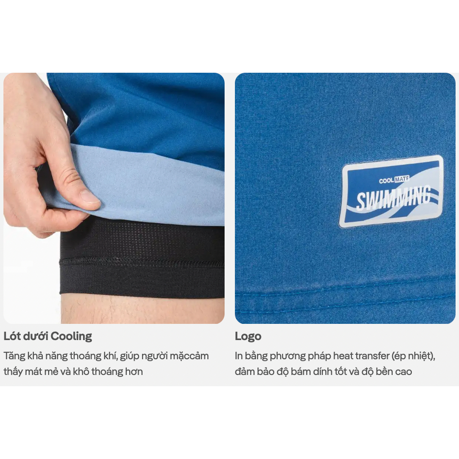 [MUA 2 GIẢM 5%]Quần shorts nam Summer Cool mềm mại, thoáng mát, thấm hút, 7inch 2 lớp Coolmate