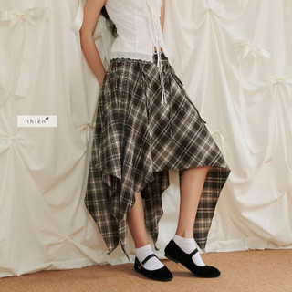𝐑𝐞𝐭𝐨𝐫𝐨 𝐒𝐤𝐢𝐫𝐭 - Chân váy caro nữ phối dây phong cách Hàn Quốc nhiennhienvintage NCV00014