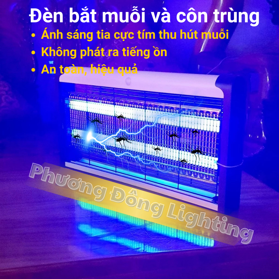 Đèn bắt muỗi thông minh Có đèn LED thu hút muỗi, dây treo tiện lợi an toàn
