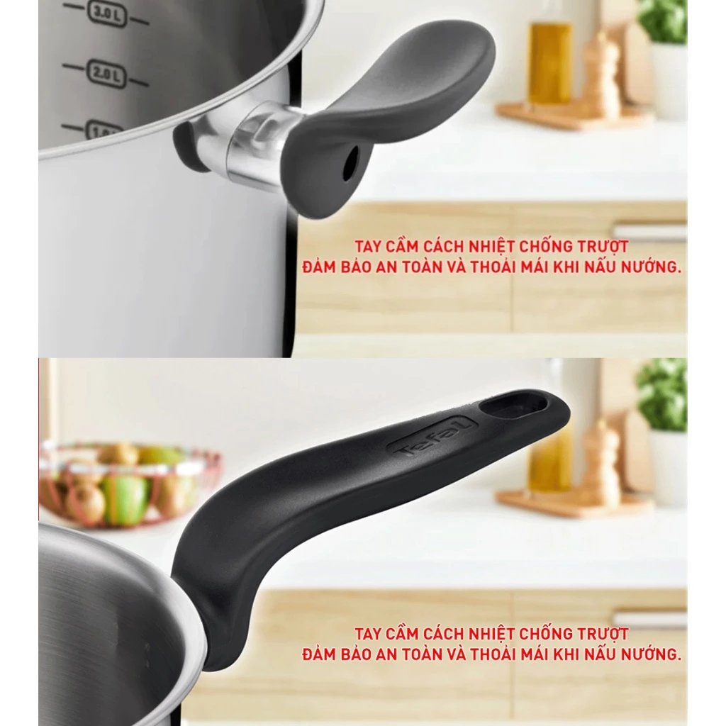 Bộ nồi inox Tefal Primary 16/18/20cm (E308S674) - Bảo hành chính hãng 24 tháng [Hỏa tốc Hcm]