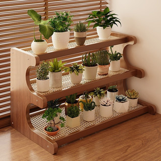 Giá để đồ để bàn bằng mây nhiều lớp, giá sách, giá để đồ bằng gỗ đơn giản, giá để đồ để bàn