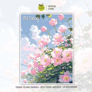 [HỎA TỐC] Tranh tô màu theo số. Tranh số hóa HOT TREND 40x50cm có khung