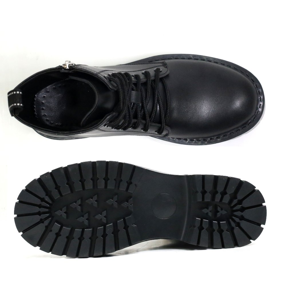 Ảnh Giày Chunky Combat Boots da khóa kéo thời trang INICHI G1111 da lì loại tốt 3
