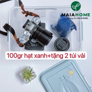 [SiliCagel Xanh] Hạt hút ẩm Xanh 100g tặng kèm 2 túi vải