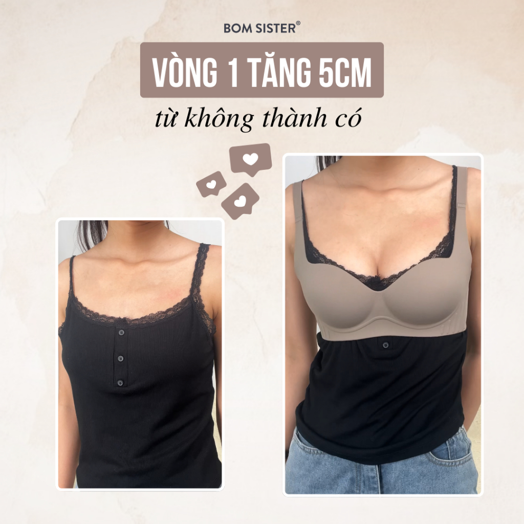 Ảnh BOM Sister x Ngọc Trinh - Áo lót học sinh, áo ngực mặc áo dài chất su không gọng mút nâng đẩy MU2506 2
