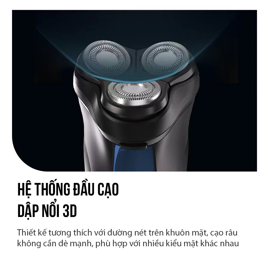 Ảnh máy cạo râu điện Coclear HS308   Lưới dao kép 3D, sạc qua type-C, sạc nhanh,có dao cạo phần tóc mai, bảo hành 1 năm 3