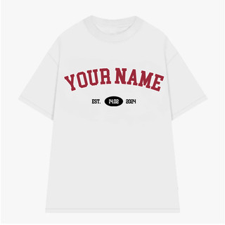 Áo thun in tên và ngày tháng năm sinh theo yêu cầu Basic nam nữ unisex form vừa, áo thun tay ngắn cổ tròn cotton - yc196
