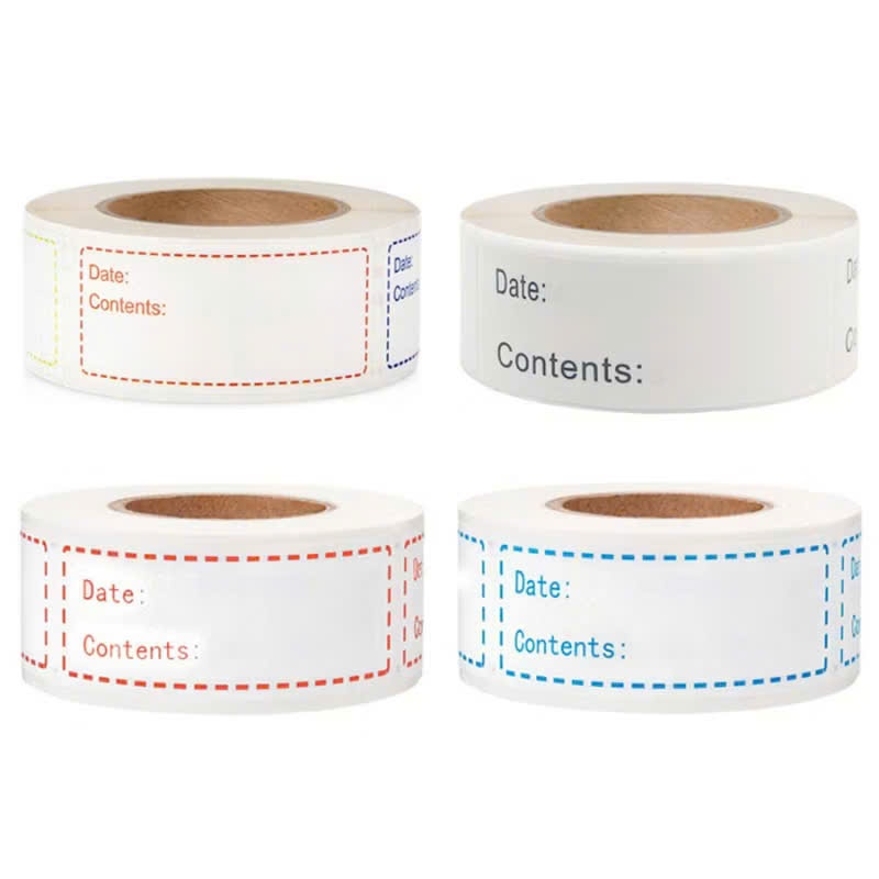 CUỘN GIẤY GHI CHÚ TÊN,NGÀY THÁNG CHO THỰC PHẨM - 125 Giấy Note Thực Phẩm Không Rách,Tem Dán Lọ Gia Vị Chống Nước