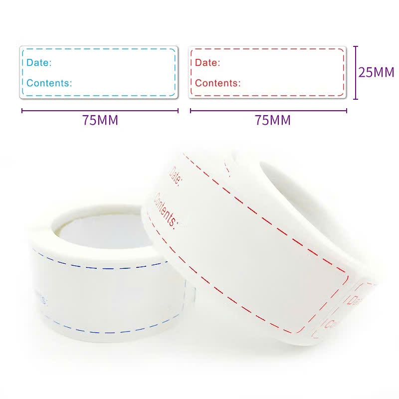 CUỘN GIẤY GHI CHÚ TÊN,NGÀY THÁNG CHO THỰC PHẨM - 125 Giấy Note Thực Phẩm Không Rách,Tem Dán Lọ Gia Vị Chống Nước