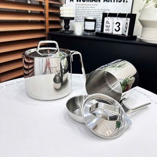 Ca Inox Có Vạch Chia Đong Rót Chockmen, Ca Lọc Dầu Cặn Chockmen 0.9L 2L