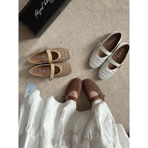 Giày Búp Bê Lưới Nữ Quai Ngang Sandals Đế Mềm Happy Feelings Summer 2025