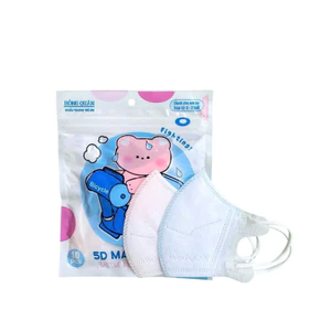 50 Chiếc Khẩu trang 5d cho bé màu trơn 3 size từ 0 đến 9 tuổi mềm mịn ôm mặt