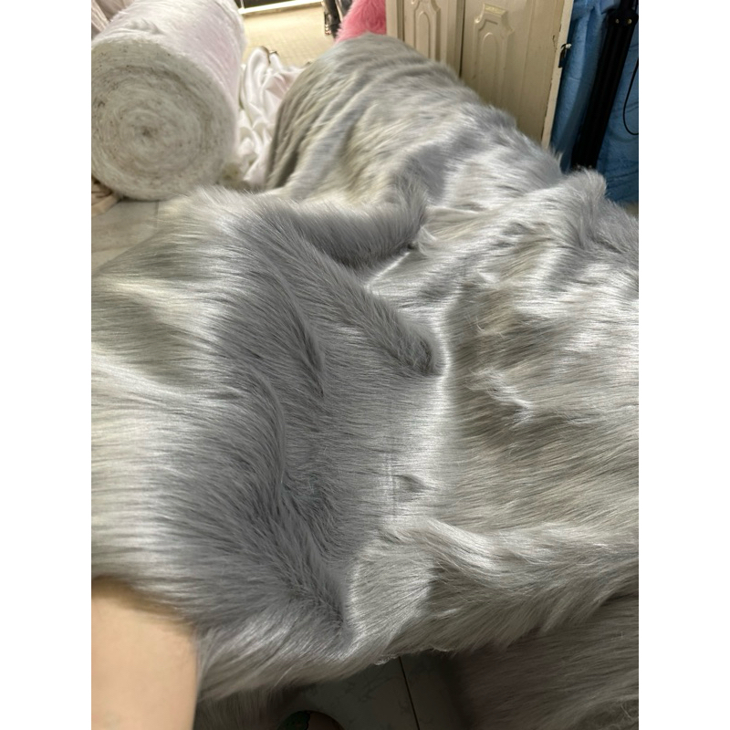 Thảm Lông Lót Bàn - Thảm Lông Chụp Ảnh- Thảm Lông Màu Xám Lông Dài Nhiều Size