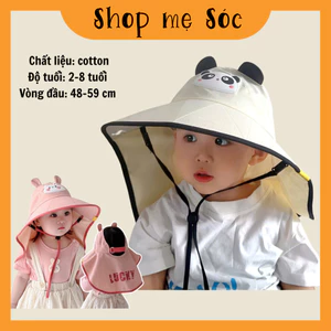 Mũ Vành Rộng Hở Chóp Hình Thú Đáng Yêu Che Nắng , Chống Nắng Cho Bé Thoáng Khí Chống Tia UV Cho Bé Từ 2-8 tuổi mesocshop
