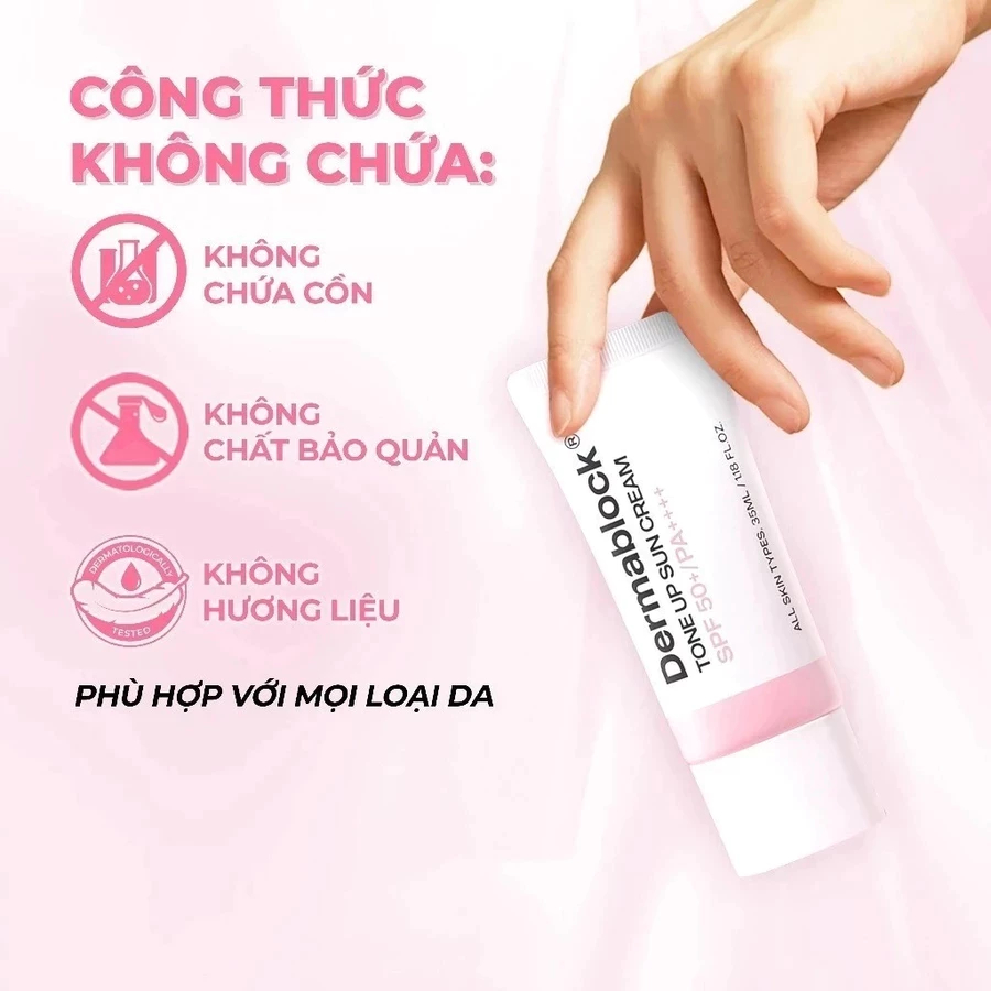 Ảnh Kem Chống Nắng Dermablock SPF50+ PA++++ Nâng Tone, Bảo Vệ Da Toàn Diện 35ml - Từ Hảo 1