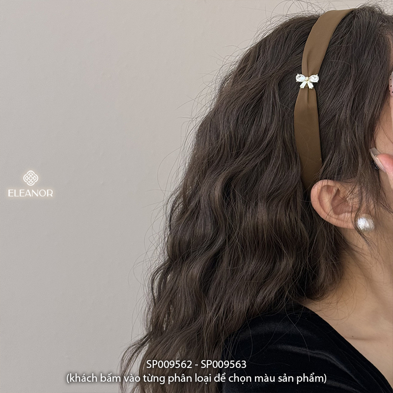 Băng đô cài tóc nữ Eleanor Accessories thiết kế charm hình nơ đính đá phụ kiện tóc bờm tóc 9562