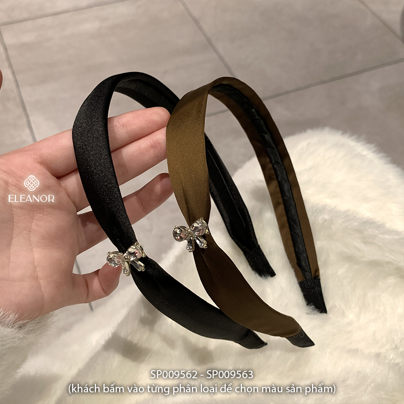 Băng đô cài tóc nữ Eleanor Accessories thiết kế charm hình nơ đính đá phụ kiện tóc bờm tóc 9562