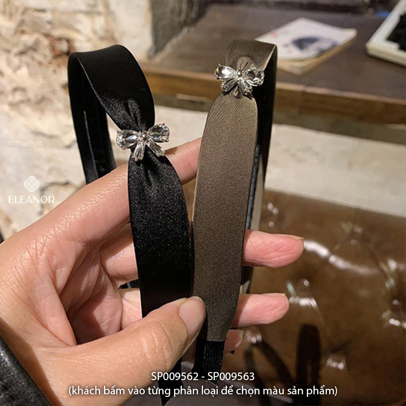 Băng đô cài tóc nữ Eleanor Accessories thiết kế charm hình nơ đính đá phụ kiện tóc bờm tóc 9562