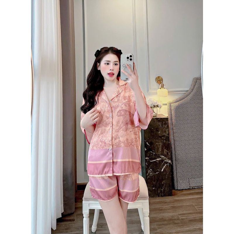 40-58kg Tổng Hợp Bộ pijama đùi tay cánh dơi chất lụa xước mềm mát