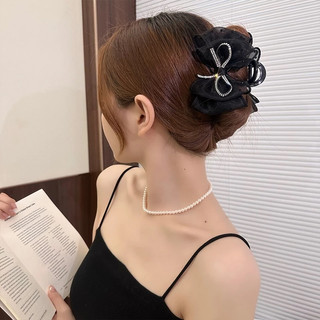 Kẹp Nơ Bong Bóng Kiểu Pháp Dành Cho Mặt Sau Đầu Nữ, Kẹp Cá Mập Để Lộ Khối Lượng Tóc, Khí Chất Mũ Nón, Kho Gia Dụng Alulu