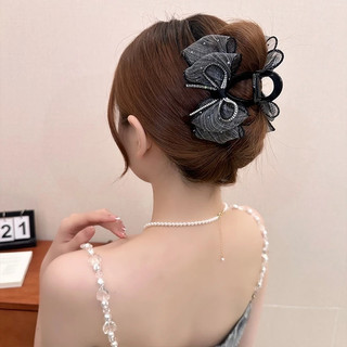 Kẹp Nơ Bong Bóng Kiểu Pháp Dành Cho Mặt Sau Đầu Nữ, Kẹp Cá Mập Để Lộ Khối Lượng Tóc, Khí Chất Mũ Nón, Kho Gia Dụng Alulu