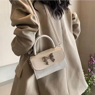Túi mini nữ túi cầm tay đeo chéo dáng đẹp hoạ tiết nơ bạc đi chơi đi tiệc siêu dễ thương nq013