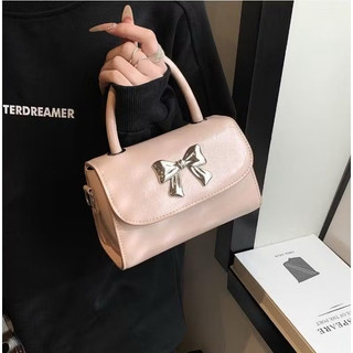 Túi mini nữ túi cầm tay đeo chéo dáng đẹp hoạ tiết nơ bạc đi chơi đi tiệc siêu dễ thương nq013