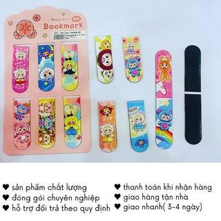 Bookmark Nam Châm Baby Three Set 6 Cái Kẹp Sách Đánh Dấu Trang Cute Đồ Dùng Học Tập Timo VPK15