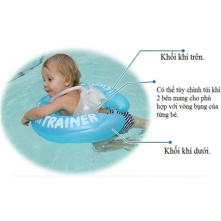 Phao Bơi Chống Lật Swim Trainer HAI MÀU XANH HỒNG CHO BÉ 3 tháng đến 3 tuổi mesocshop