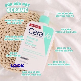 Sữa Rửa Mặt Cerave Xanh Ngọc 473ml
