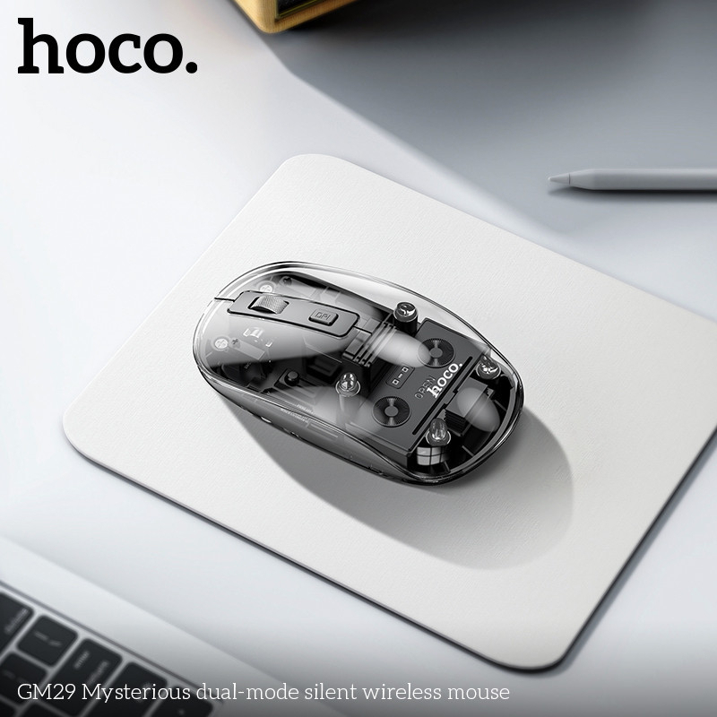 Chuột máy tính chính hãng HOCO GM29, không dây 2 chế độ kép kết nối Bluetooth không dây trong suốt