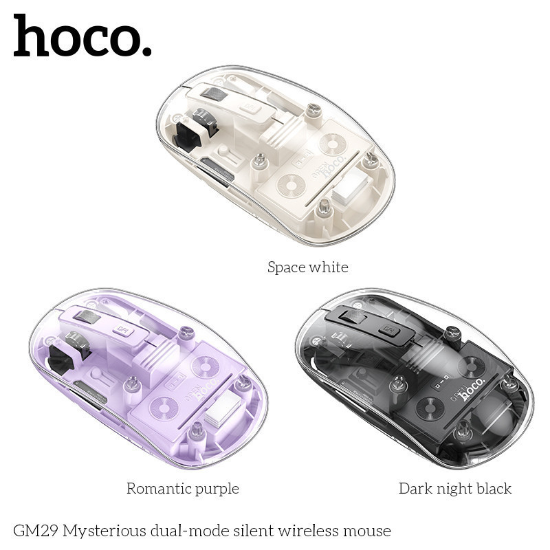 Chuột máy tính chính hãng HOCO GM29, không dây 2 chế độ kép kết nối Bluetooth không dây trong suốt
