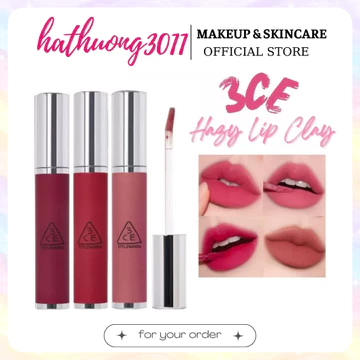 [đủ bill] Son Kem Lì 3CE Hazy Lip Clay - Cloud Lip Tint 4g Trang Điểm Môi Siêu Mịn