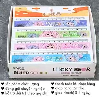 Thước Kẻ Học Sinh Baby Three 15cm Dễ Thương, Tiện Dụng Đồ Dùng Học Tập Cute Timo VPK93