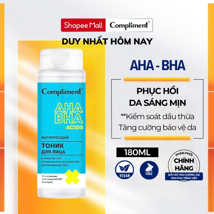 Ảnh Toner Compliment No Problem Dưỡng Ẩm Nước Hoa Hồng Lotion Cho Mọi Loại Da, Dầu Mụn 180ml 1