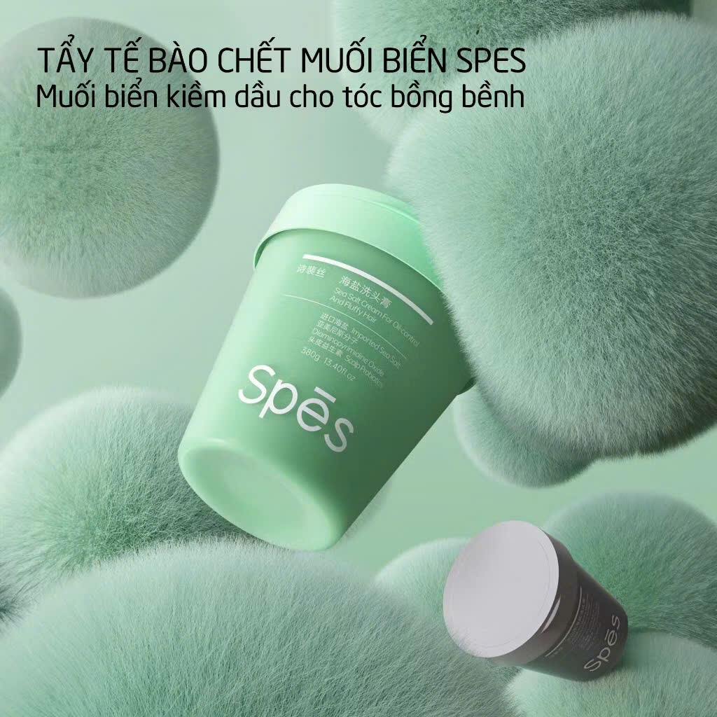Tẩy Tế Bào Chết Da Đầu SPES Muối Biển 380g - Làm Sạch Bụi Bẩn, Bã Nhờn và Tế Bào Chết Da Đầu, Giúp Tóc Bồng Bềnh