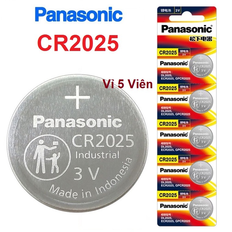 CR2025 DL2025 Pin cúc Pin đồng hồ Pin điều khiển CR2025 Panasonic vỉ 5 ...