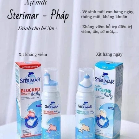 Xịt muối biển cá heo Sterimar 100ml nội địa pháp