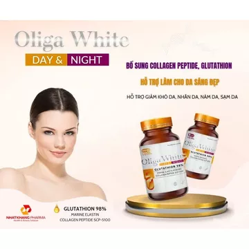 Viên uống đẹp da collagen OLIGA WHITE Bổ sung collagen và các chất chống oxy hoá hỗ trợ bảo vệ, tăng tính đàn