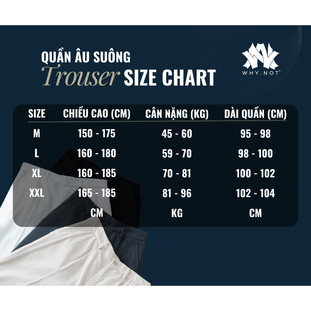 [WHY.NOT] Quần Âu Nam Suông Thiết Kế Cạp Nửa Chun Đằng Sau QAR12CT