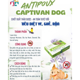 Tuýp ANTIPOUX CAT DOG -Thuốc nhỏ gáy thảo dược phòng và trị ve ghẻ bọ chét cho mèo MPets VN PET SHOP