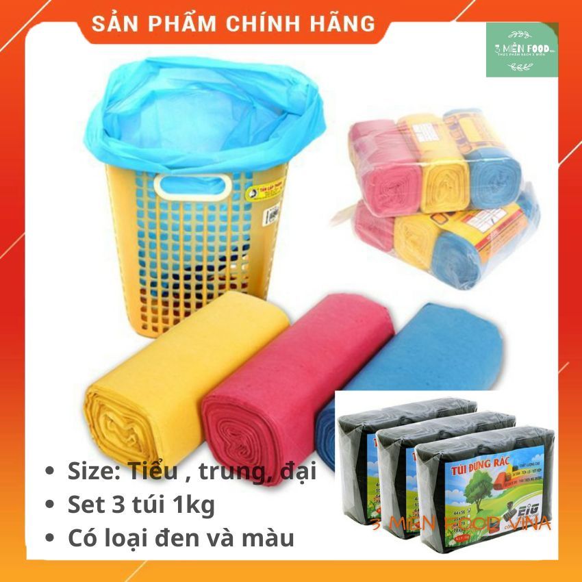 [Set 3 cuộn 1kg]Túi rác tự hủy,túi đựng rác 3 size hiệu EIG, nhựa tự ...