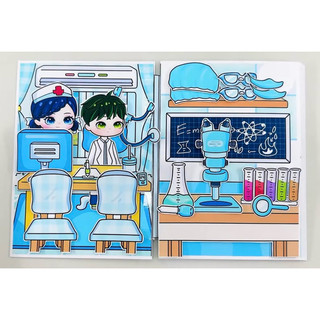 Đồ chơi bóc dán Bệnh Viện Gacha - Tập làm bác sĩ, y tá - Búp bê giấy