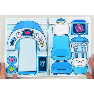 Đồ chơi bóc dán Bệnh Viện Gacha - Tập làm bác sĩ, y tá - Búp bê giấy